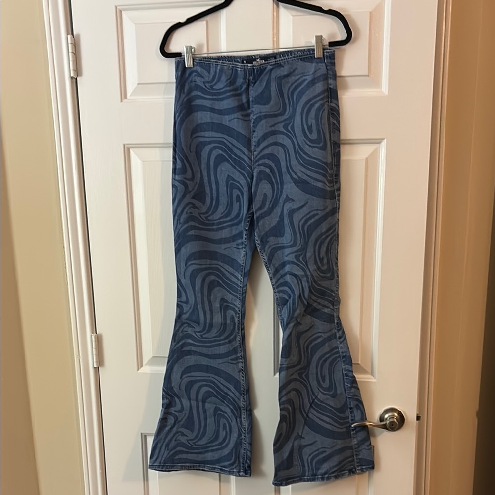 Hollister Blue Flare Wide Leg Jeans